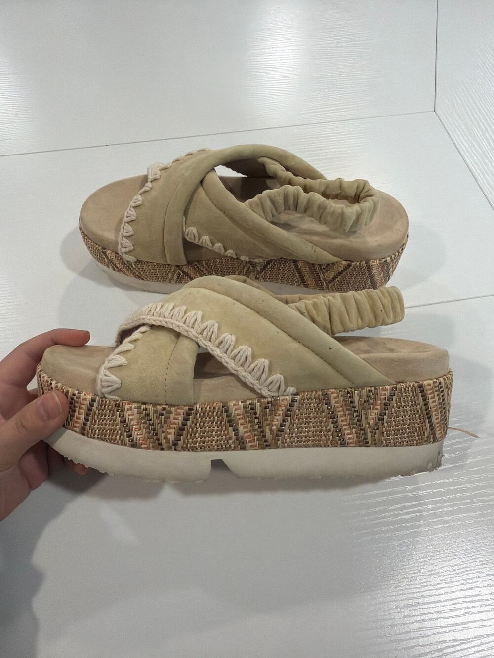 Mou Suede Platform Sandals Size 40 US 9